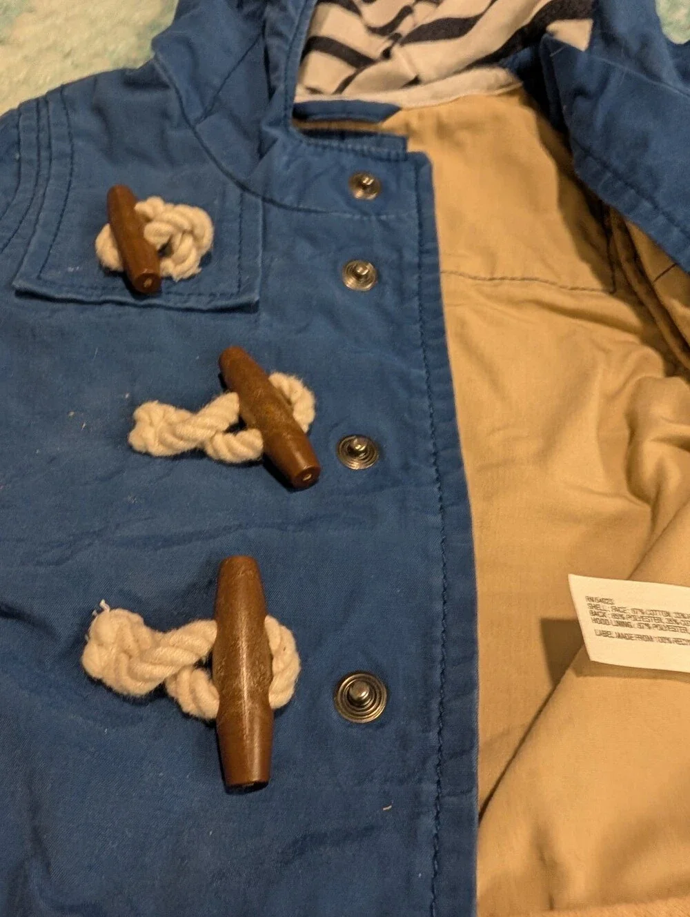 Bany Gap Paddington Bear Baby Hooded Toggle Jacket - Size 0-6 Months